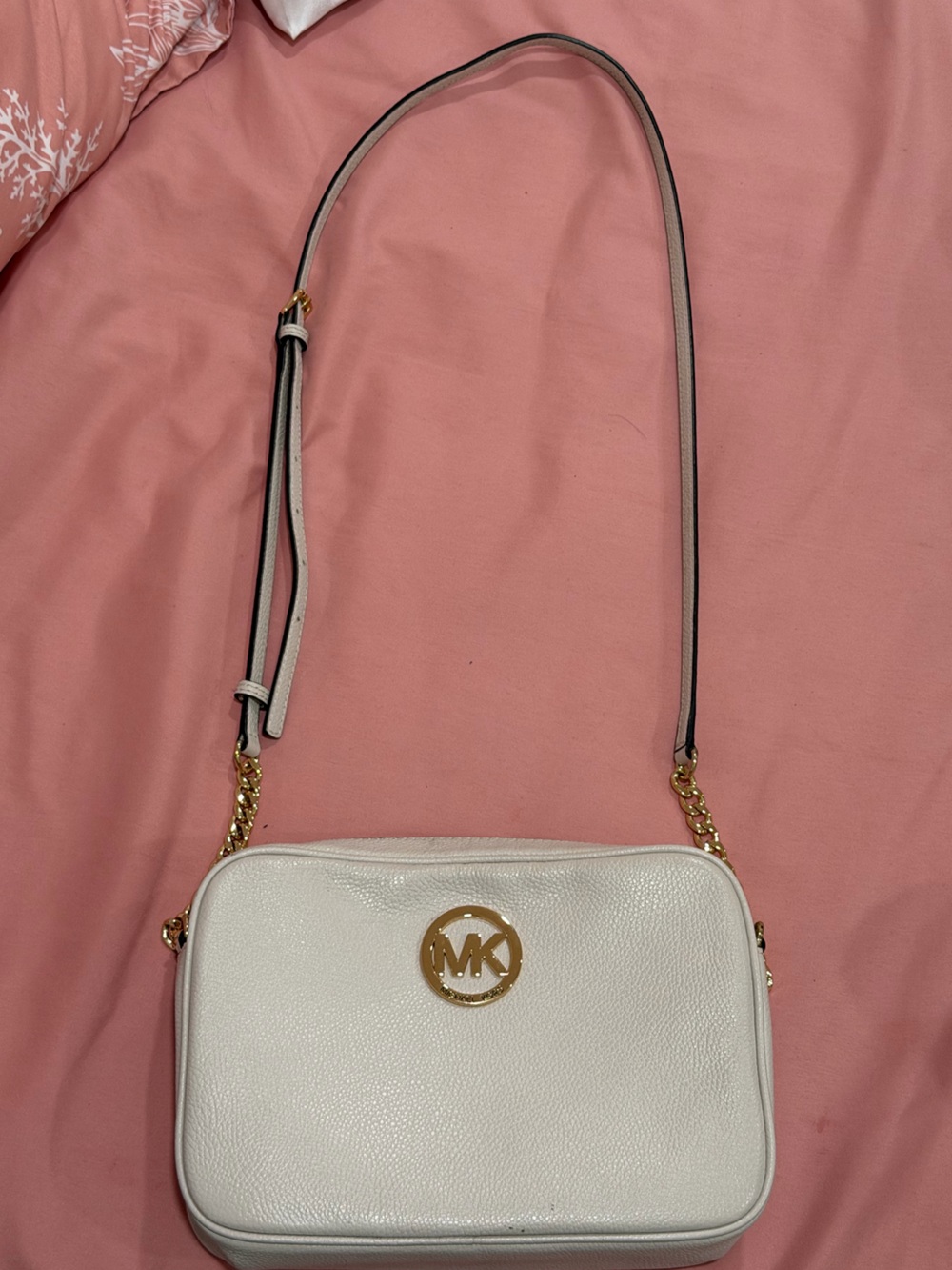 Michael Kors - White Women's Crossbody Bag with Gold Hardware